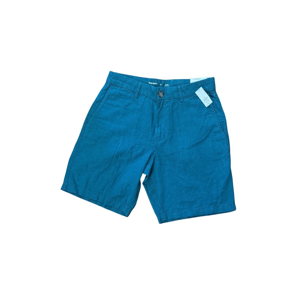 Old Navy Mens Slim‎ Linen Blend Shorts Size 29 green Casual Summer